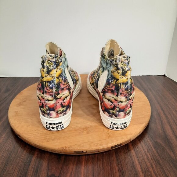 Converse Chuck Taylor All Star Lux Womens 10 Shoes Floral Print Hidden Wedge - Picture 4 of 10